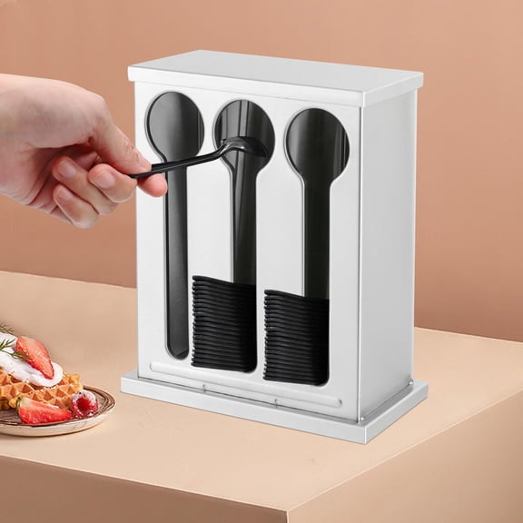 3 Compartment Stainless Steel Utensil Dispenser Cutlery Organizer Ware Sorter 45-60 Spoons Capacity