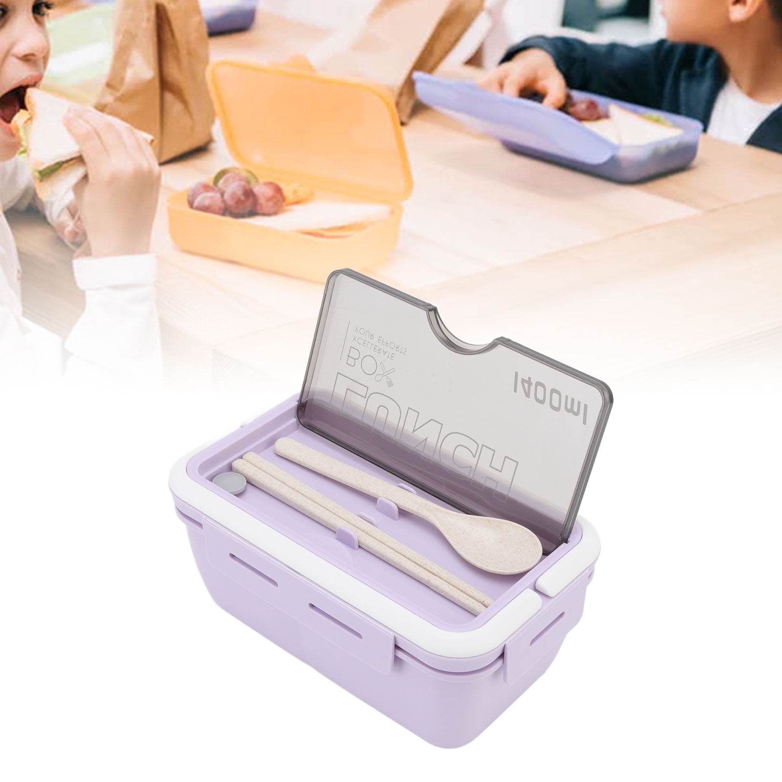 3 Compartments Bento Boxes, Eco Friendly Leak Proof Lunch Box, 1400ml