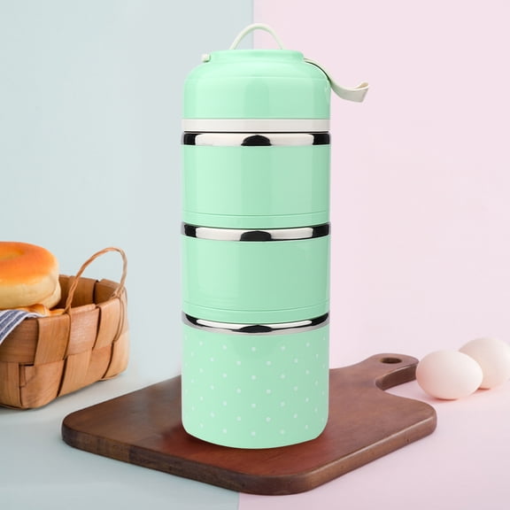 3 Compartments Stainless Steel Thermal Insulated Lunch Box Bento Food Container, Portable Lunch Box, Food Container