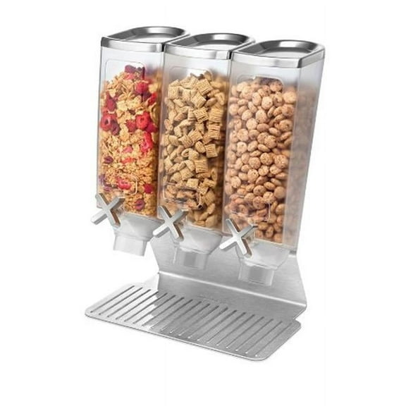 3-Container Snack Dispenser with Stainless Steel Stand