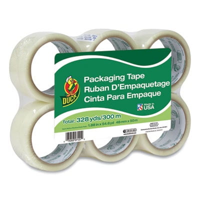 DUCK 3" Core ShurTech Commercial Grade Packing Tape, 6 Rolls