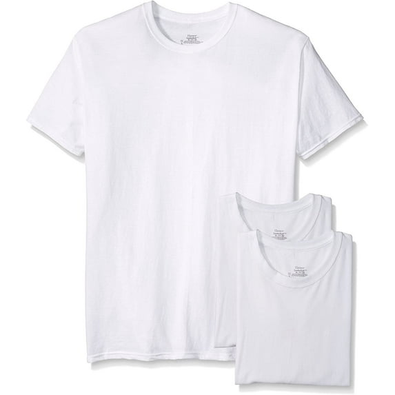 3 Cotton Hanes T-shirts White, SM