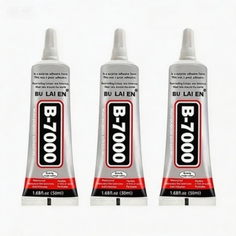 3 Count 110ml B7000 Clear Industrial Grade Multi-Purpose Adhesive, Strong Bond for Rhinestones, Crafts, Jewelry, Fabric, Wood, Glass, Phone Repair and Crystal Stone Bonding