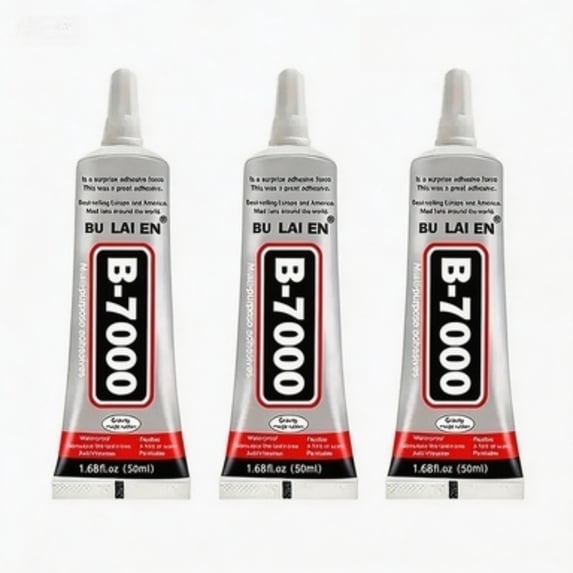 3 Count 110ml B7000 Clear Industrial Grade Multi-Purpose Adhesive, Strong Bond for Rhinestones, Crafts, Jewelry, Fabric, Wood, Glass, Phone Repair and Crystal Stone Bonding