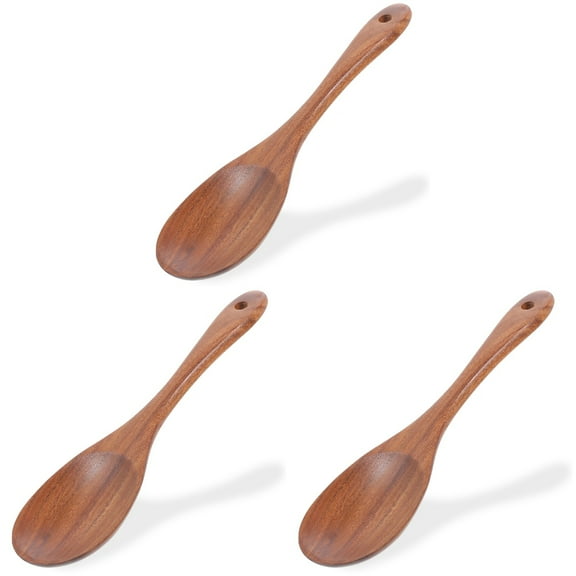 3 Count Acacia Wood Salad Spoon Pasta Cooker Soup Spoons Wooden Dessert Kitchen Ramen