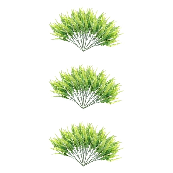 3 Count Artificial Fern Leaf Flower Arrangement Supplies Extra Faux Shrubs Fake Plants Green