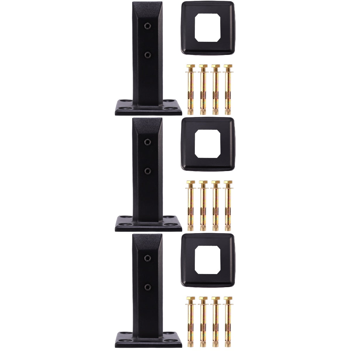 3 Count Black Mirror Clips for Frameless Shelf Bracket Glass Clamp