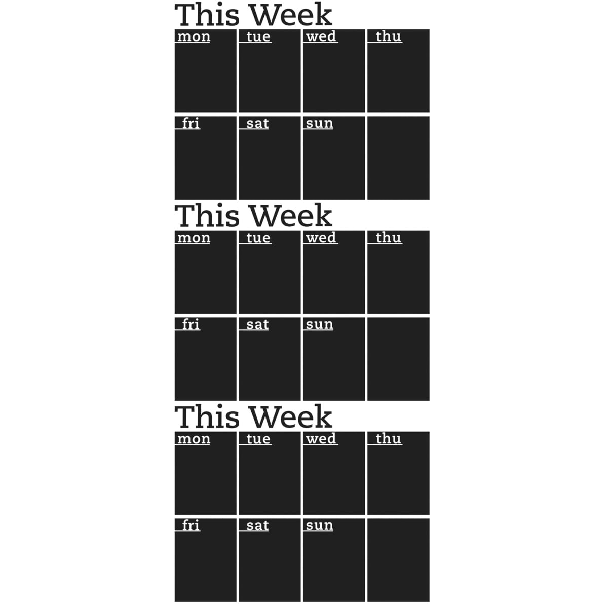 LITINKIMI Black Chalkboard Wall Calendar Sticker for Easy Planning 3Pcs