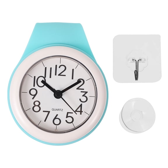 3 Count Bowl Bathroom Suction Cup Wall Clock Decorative Hook