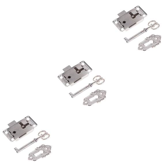 SOPOTUTU 3-Pack Vintage Alloy Latch Hook Locks for Cabinets, Boxes, Storage, and Secure Closures
