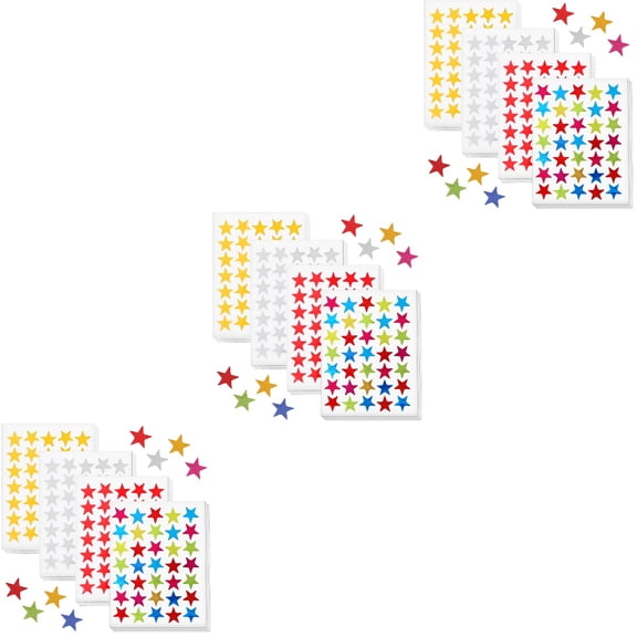 3 Count Children's Star Award Stickers Paper Teacher Small for Kids Student