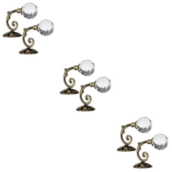 WEUVEB Vintage Crystal Holdbacks Multi-Color for Elegant Curtain Hanging 3Pcs