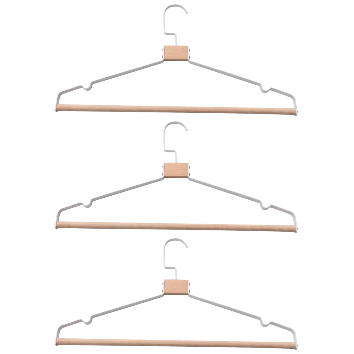 WRISTBIQUE 3Pcs Thickened White 360 Degree Rotatable Hangers for Clothes Rack