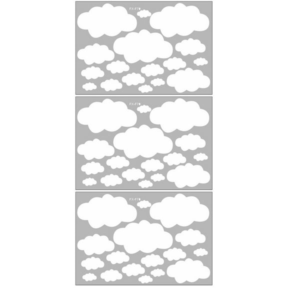 3 Count Cloud Wall Sticker Door Decoration Decals Child