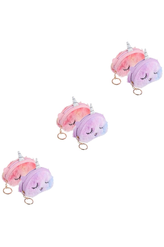 3 Count Cosmetic Bag Unicorn Coin Purse Change Pouch Zipper