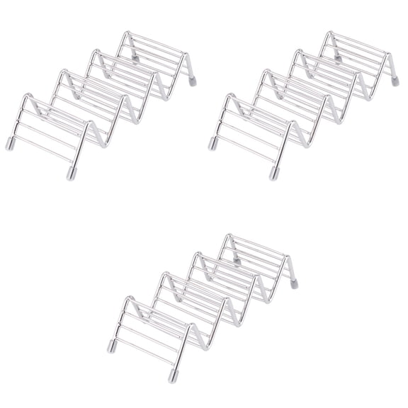 3 Count Cupcake Food Trays Taco Shell Mold Corn Tortillas Silver