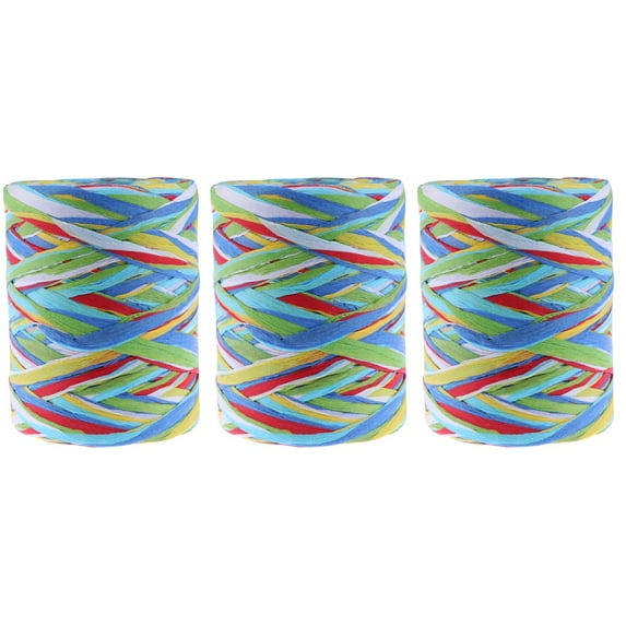 3-Pack Decorative Raffia Yarn for Crochet, Rope Crafting, Unique Style and Material for Projects
