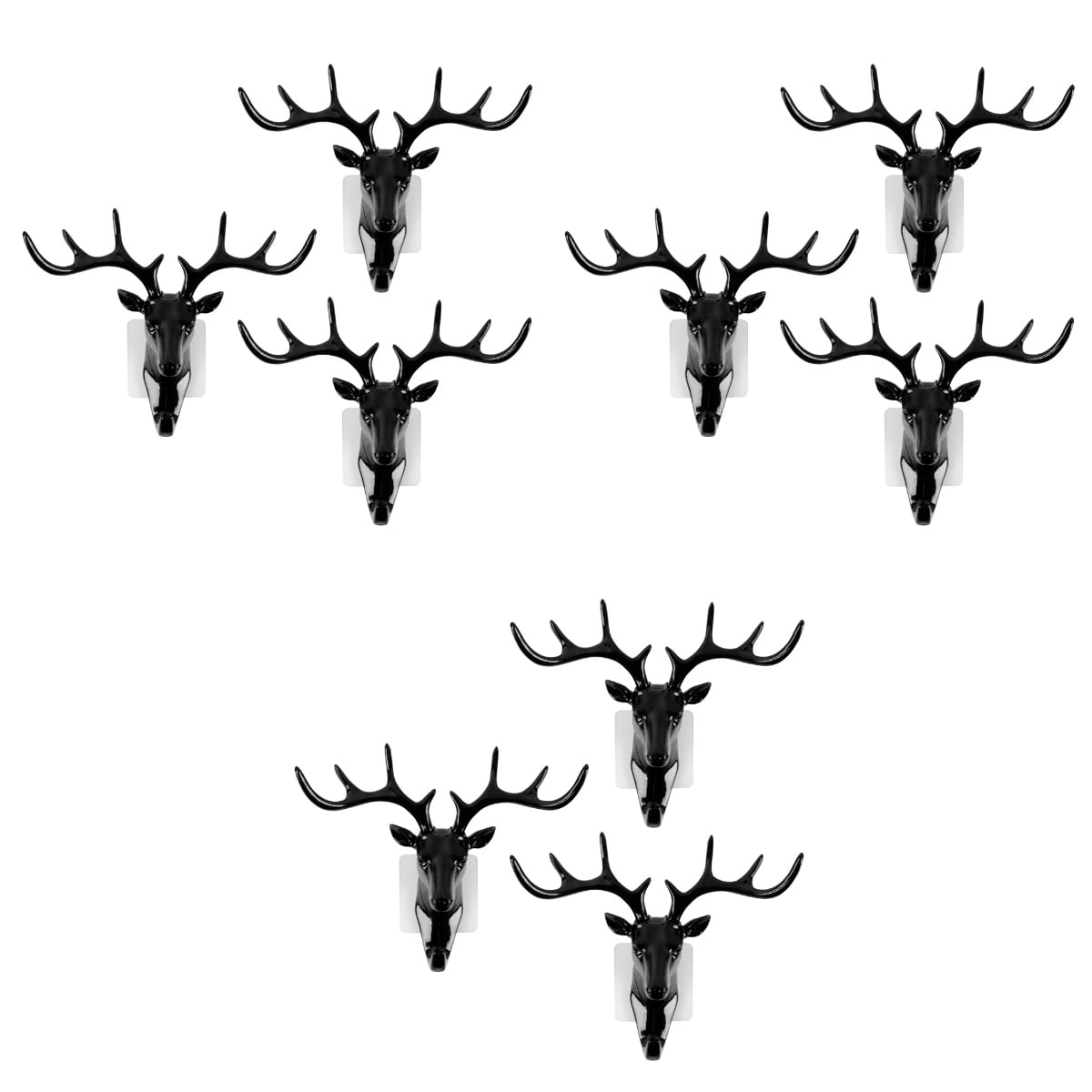 3 Count Deer Wall Hook Heavy Duty Clothes Rack Decorative Key Black ...