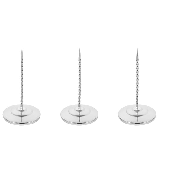 3 Count Desktop Bill Holder Monitor Receipt Organizer Bills Office Silver