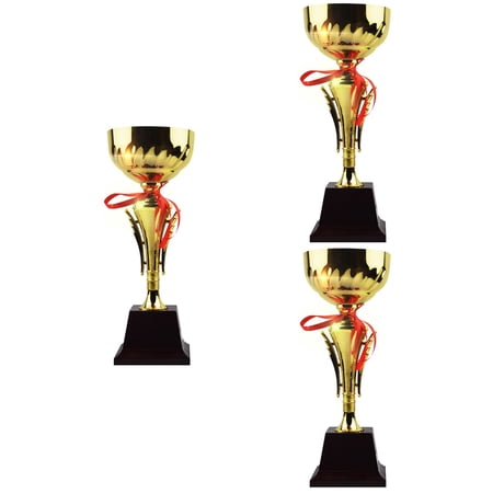 3 Pack Custom FA Cup Winner Trophy for Kids, 12 x 31 cm, Child Soccer Award, Sports Championship Prize