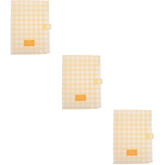 3 Count File Holder Storage Bin with Lid Bins Cube Organizer Cell Phone Yellow