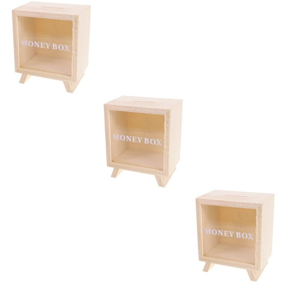 3 Count Fund Saving Money Bank Piggy Bank Savings Jar Travel 14X12X8CM