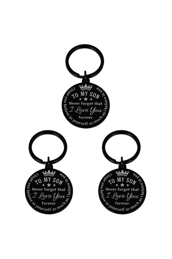 3 Count Gift Keychain Son Birthday Customizable Boy Gifts The Dad Black