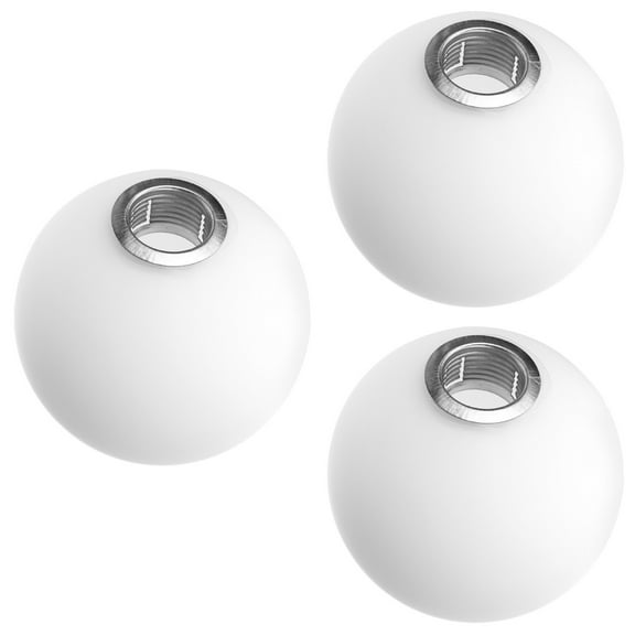 3 Count Glass Globe Lampshade Chandelier Shades Decor for Home Sphere Spherical Bulbs Floor Wall White