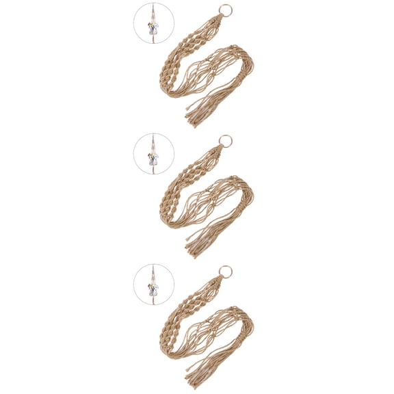 3 Count Hanging Basket Chain with Hooks Cotton Rope Planter