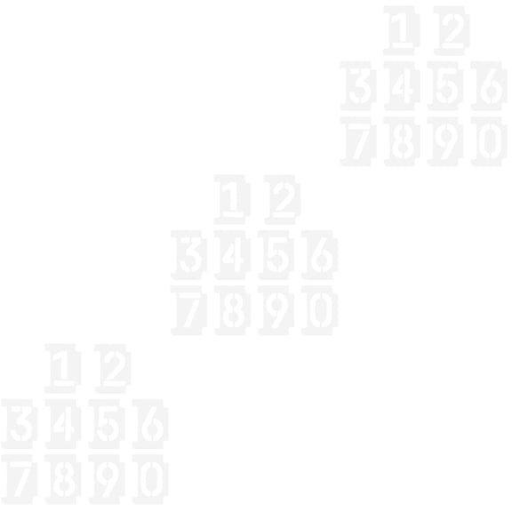 3 Count Hollow Numbers Address Stencils Painting Template Acetate White