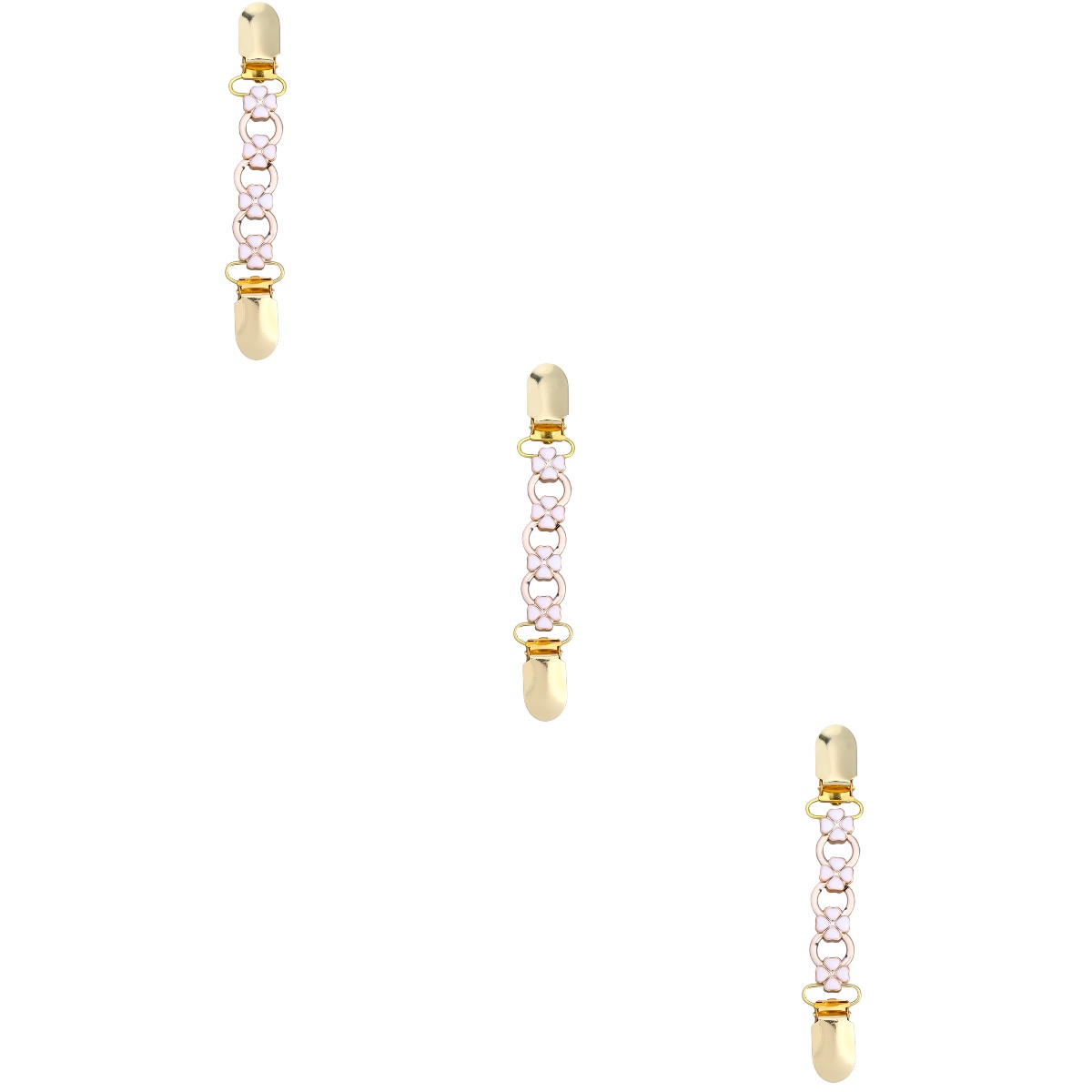 3 Count Imitation Pearl Clip Decor Cardigan Sweater Buckle Blouse for