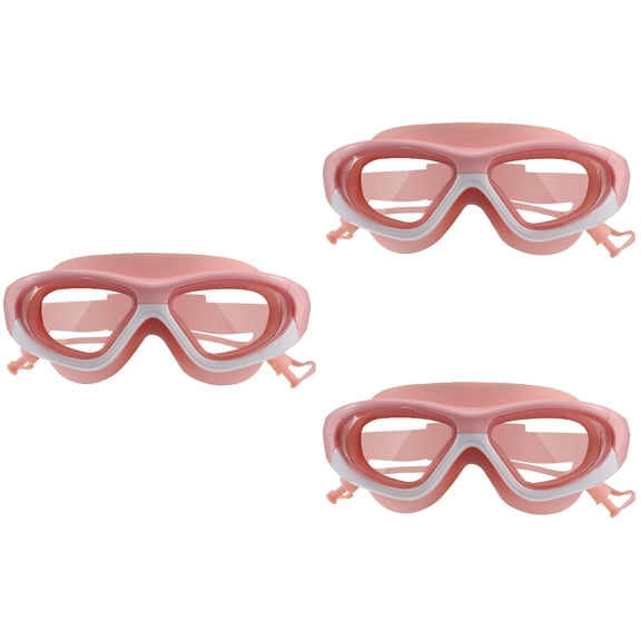 3 Count Large Frame Goggles Ear Children's Swimming Clear Vision
