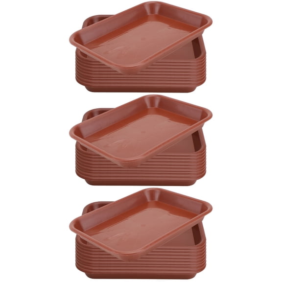 3 Count Large Plant Pot Rectangular Tray Oblong Flowerpot Saucer Baby