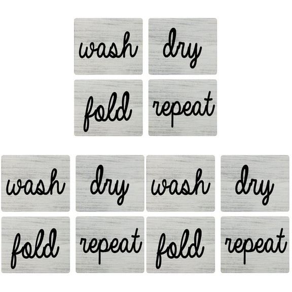 3 Count Laundry Signs Symbols Wall Art Decorations Vintage Posters Black