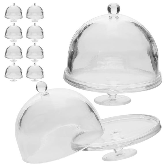 3 Count Mini House Accessory Cake Plate Cakes Small Stand Transparent