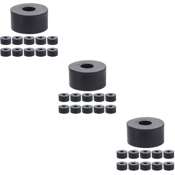 3 Pieces Air Rubber Shock Pad Appliance Grommet 3x3CM Black