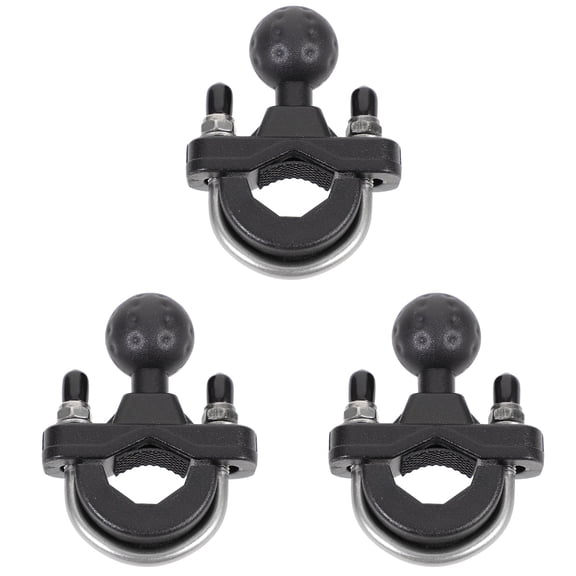 3 Count Mirror Base Ram Phone Mount Bike Holder Cellphone Stand Black
