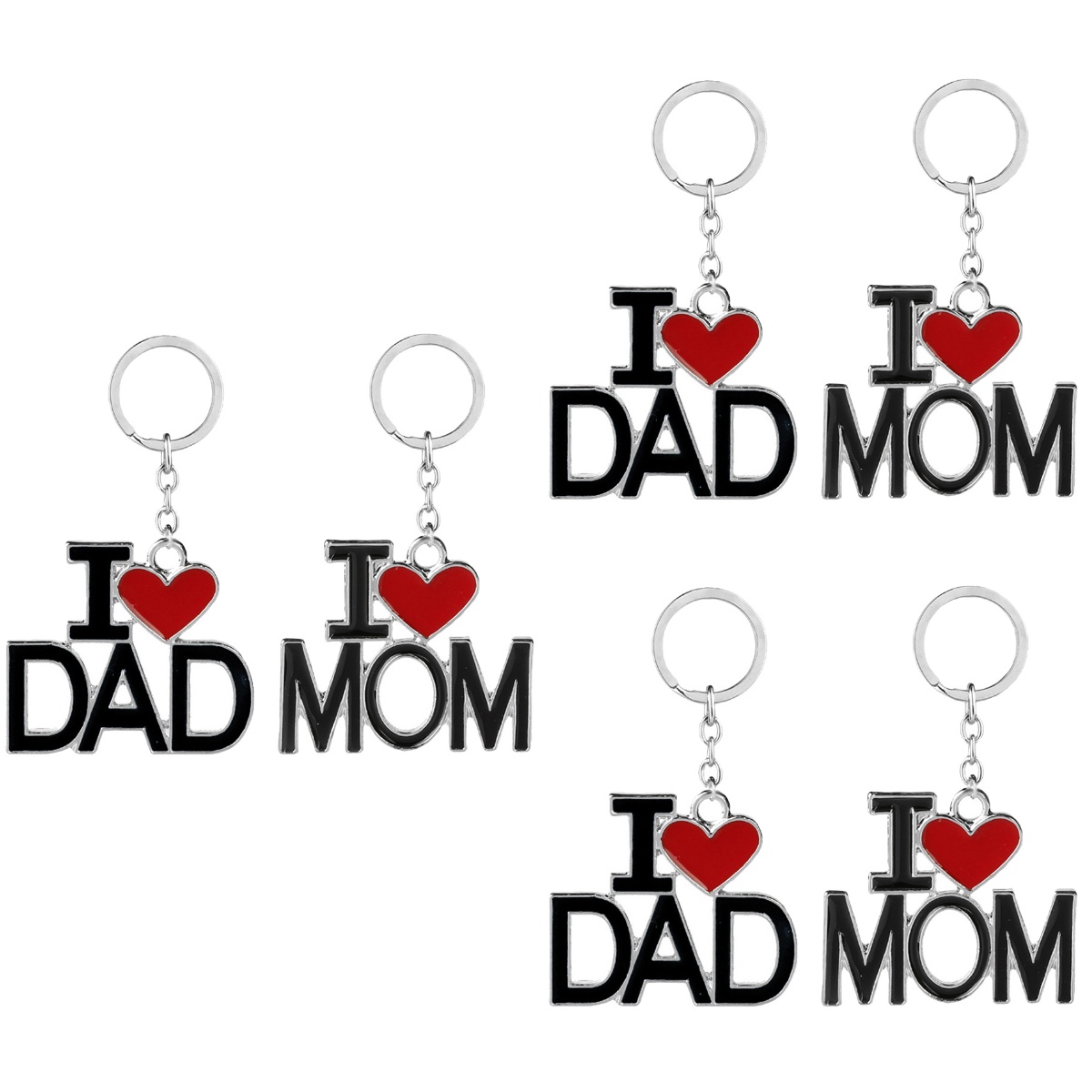 3 Count Mom and Dad Keychain for Lead-free Keychains Fob Holder Para El ...