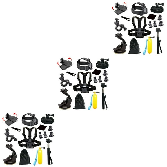 3 Count Mount Outdoor Sports Camera Accessory Kit