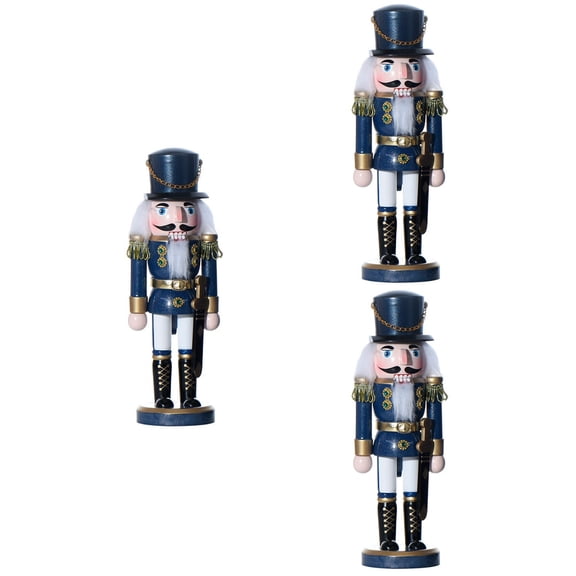 3 Count New Year's Nutcracker Home Decoration Christmas Centerpieces Blue