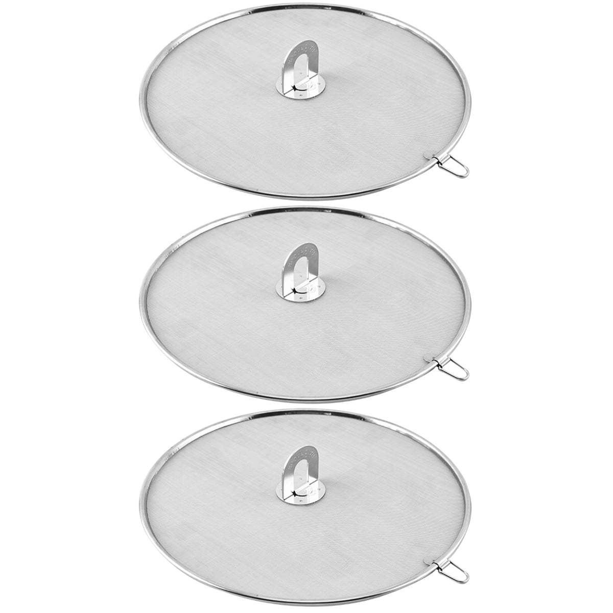 3 Count Oil Strainer Griddle Pan Mesh Pot Lids Splatter Screen for