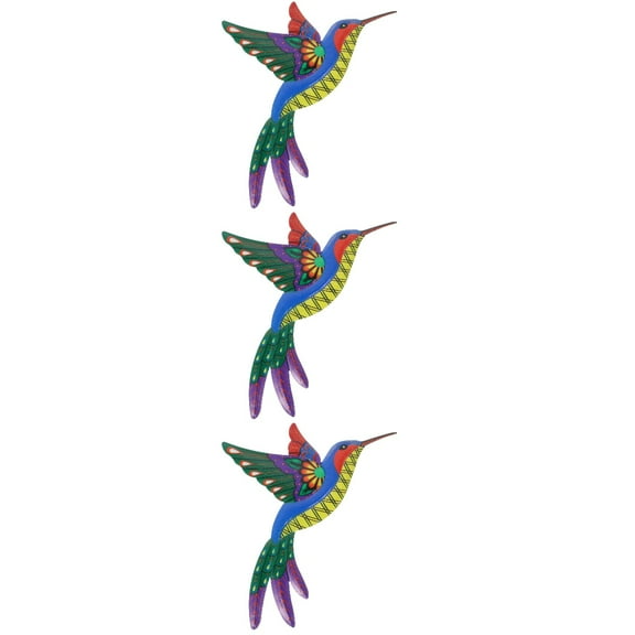 3 Count Outdoor Fence Decorations Iron Hummingbird Wall Hanging Ornament