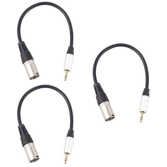 3 Count Plug Audio Cable Stereo Microphone Professional