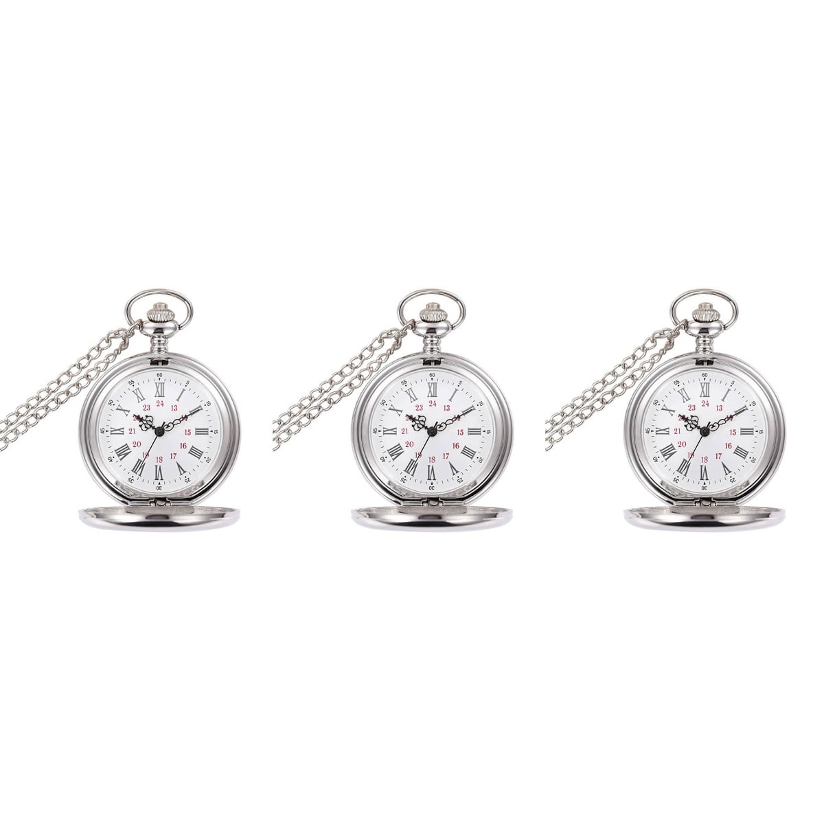 3 Count Pocket Watches for Men Man Quartz Old Fashioned