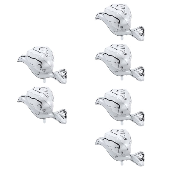YSNOOWE Aluminum Foil Balloons Pigeon Shape White For Wedding 6Pcs 25.6X25.6X24.4In
