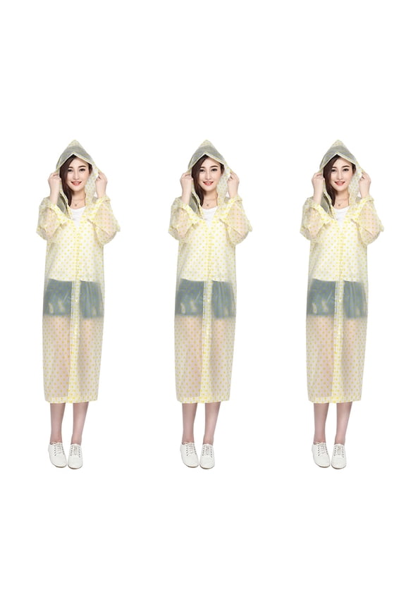 3 Count Rain Coats for Women Adult Raincoat and Travel Yellow