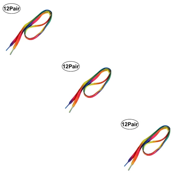 3 Count Rainbow Shoelaces Sneaker Canvas Shoe Laces Miss Work 90.00X1.00X0.30CM