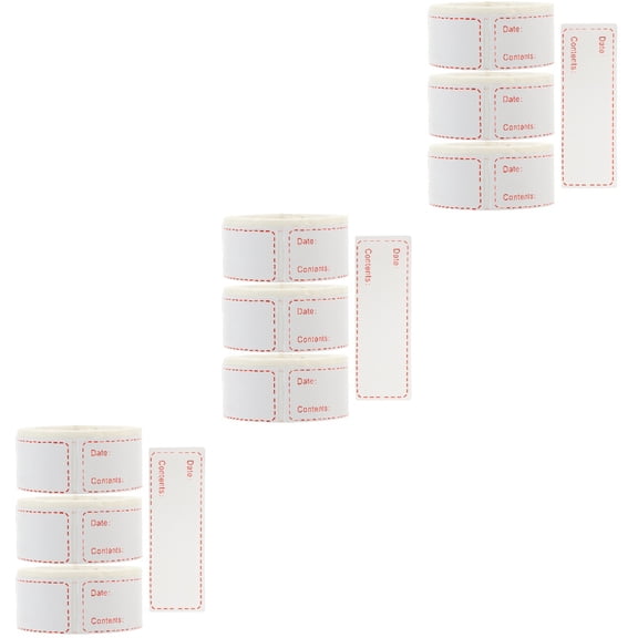 3 Count Reusable Food Self-adhesive Label Self Adhesive Labels 7.5X2.5cm Red