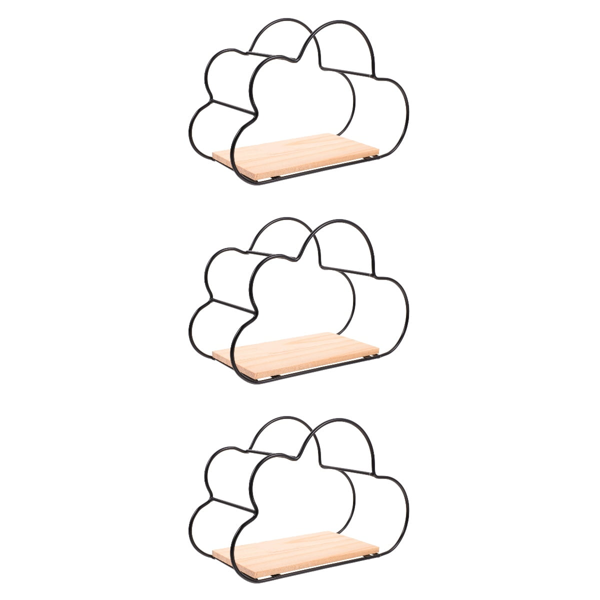 HEALEEP Cloud Shaped Floating Shelf Scandinavian Style 3Pcs 9.1X6.1X3.7in For Home Decor