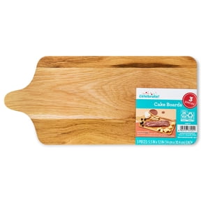Way To Celebrate Small Faux Wood Paper Cake Boards, 5.5" x 12", 3 Count